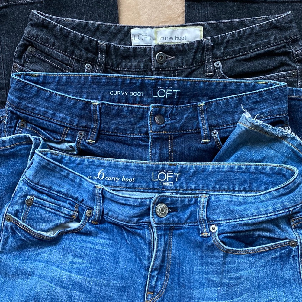 BUNDLE size 6 Curvy Boot Ann Taylor Loft Jeans